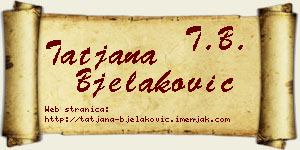 Tatjana Bjelaković vizit kartica